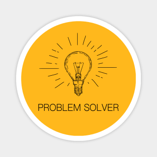 Problem Solver, Light Bulb, Black Text Magnet